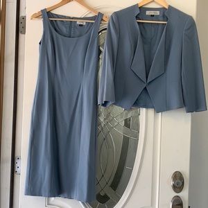 Tahari - blue/gray dress and jacket size 2